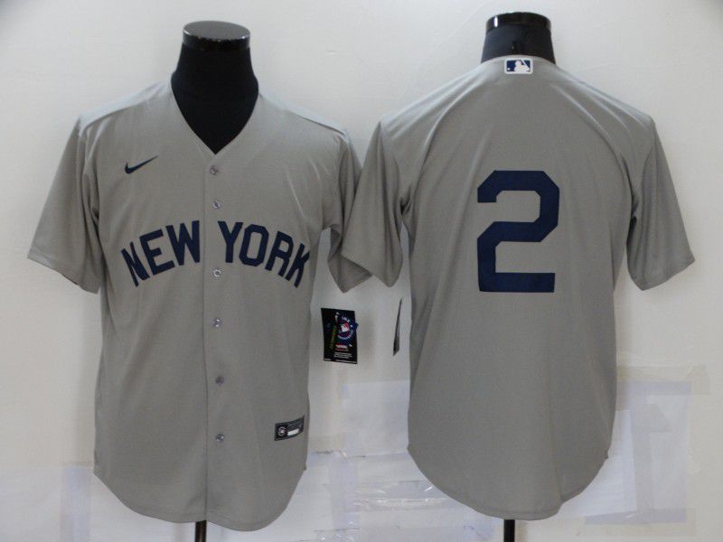 Men New York Yankees #2 No Name Grey Game 2021 Nike MLB Jersey->los angeles dodgers->MLB Jersey